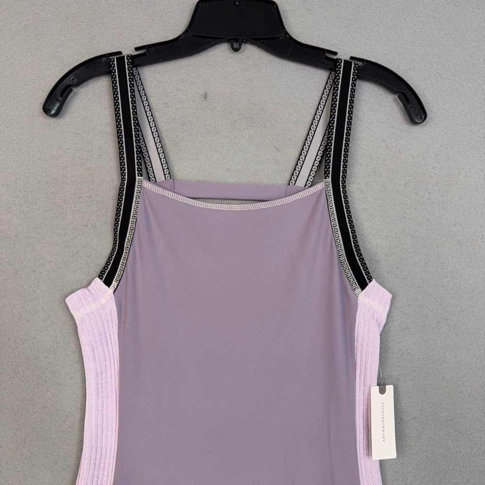Daily Practice Dress Womens Medium Lavender Colorblock Athleisure Bodycon MIdi - Picture 2 of 10